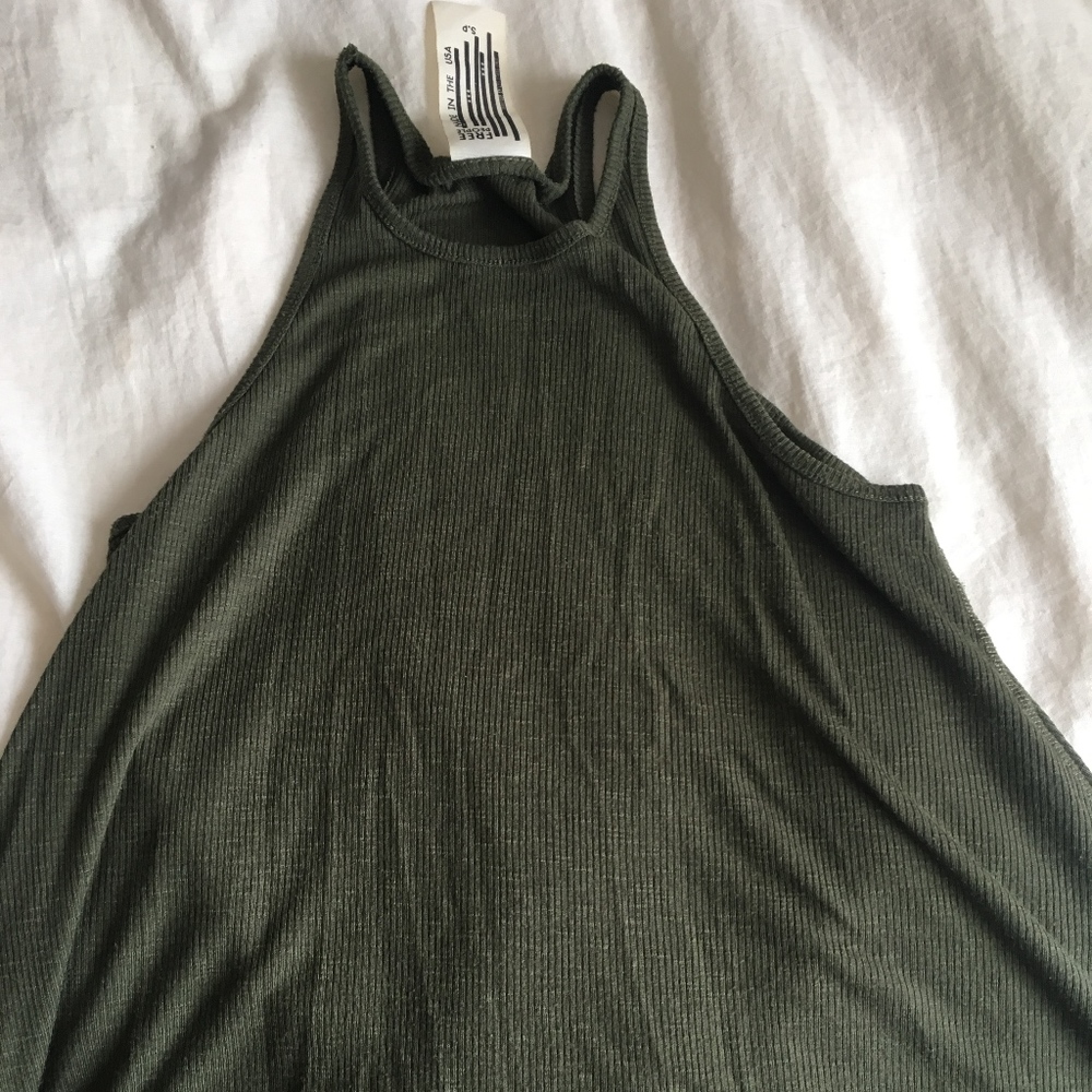 Free People green halter tank
